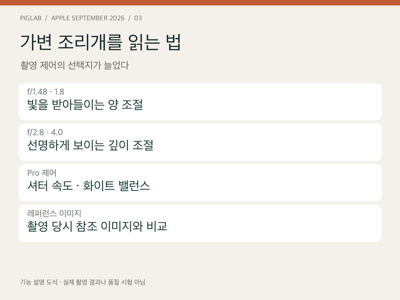 가변 조리개를 읽는 법 — 촬영 제어의 선택지가 늘었다